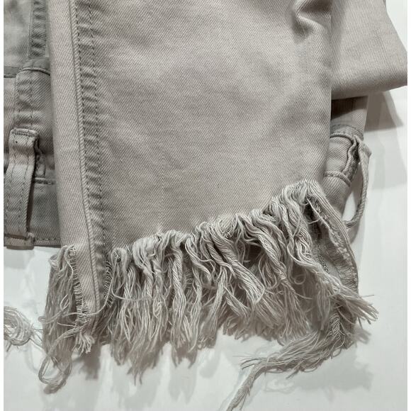 Free People Distressed Khaki Jeans With Frayed Ends Women’s Size 26 - Picture 8 of 13